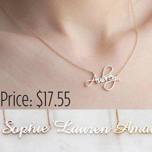 18k Gold Your Name Necklace, Free Shipping